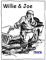 Bill Mauldin's drawings in 'Stars and Stripes' newspaper of his muddy, exhausted, whisker-stubble infantrymen Willie and Joe were the voice of truth about what it was like on the front lines in World War II. Not all the officers liked the way Mauldin made fun of army life, General Patton wanted the newspaper, available to all soldiers and sailors, shut-down unless they got rid of Willie & Joe. But his boss General Eisenhower loved the cartoons, recognizing them as a morale builder for the troops.